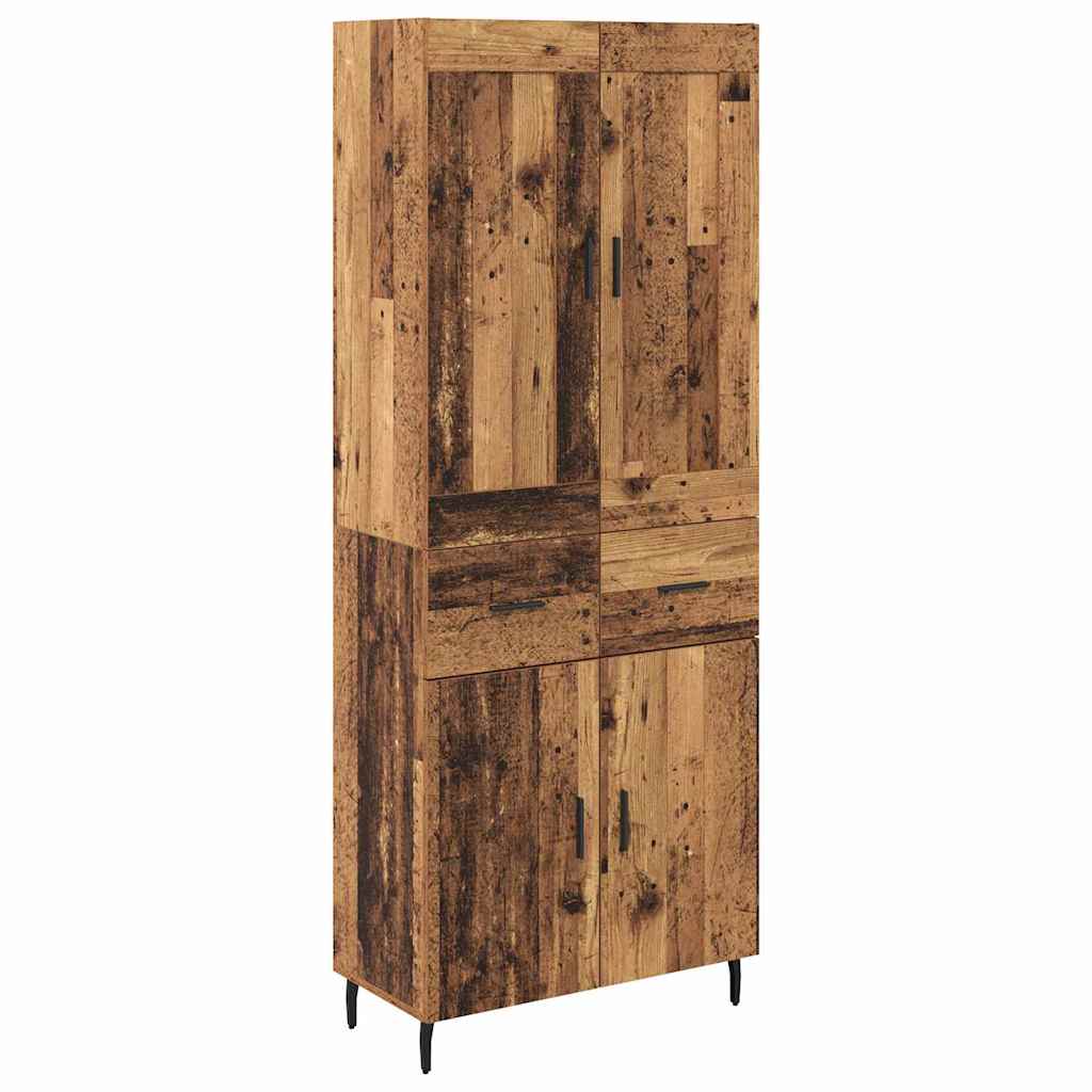 Highboard 2 stk. Gammelt træ 69,5 x 34 x 180 cm Konstrueret træ