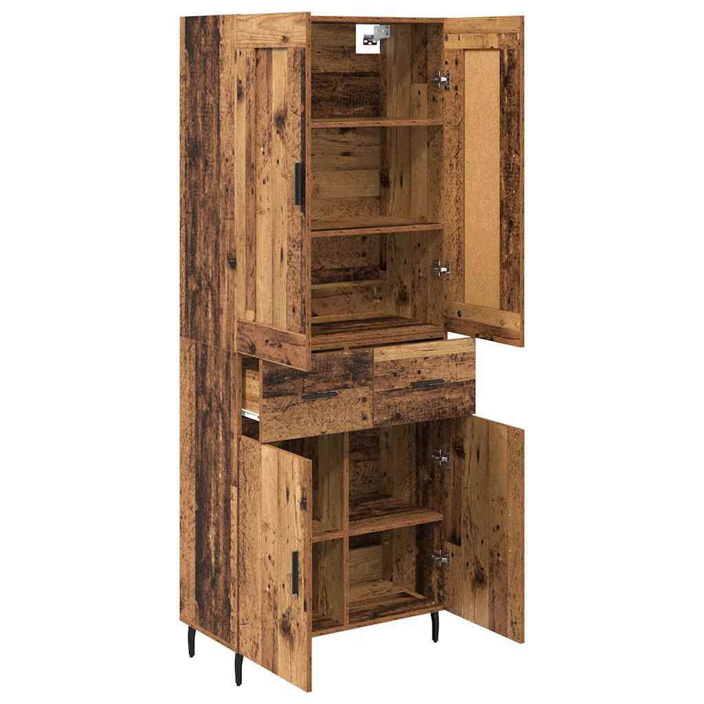 Highboard 2 stk. Gammelt træ 69,5 x 34 x 180 cm Konstrueret træ