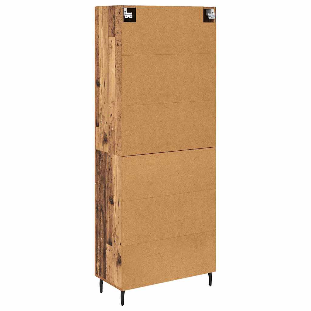 Highboard 2 stk. Gammelt træ 69,5 x 34 x 180 cm Konstrueret træ