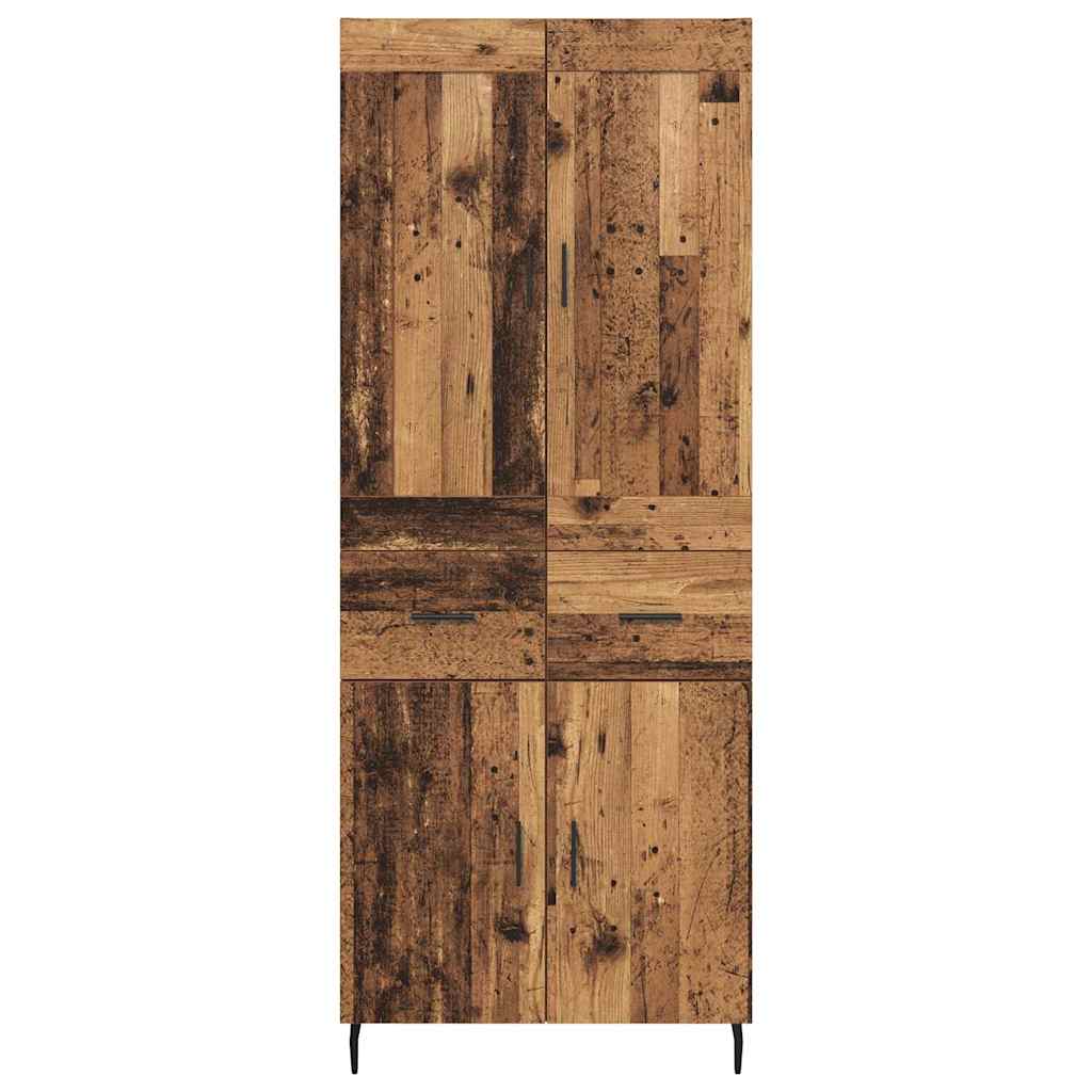 Highboard 2 stk. Gammelt træ 69,5 x 34 x 180 cm Konstrueret træ