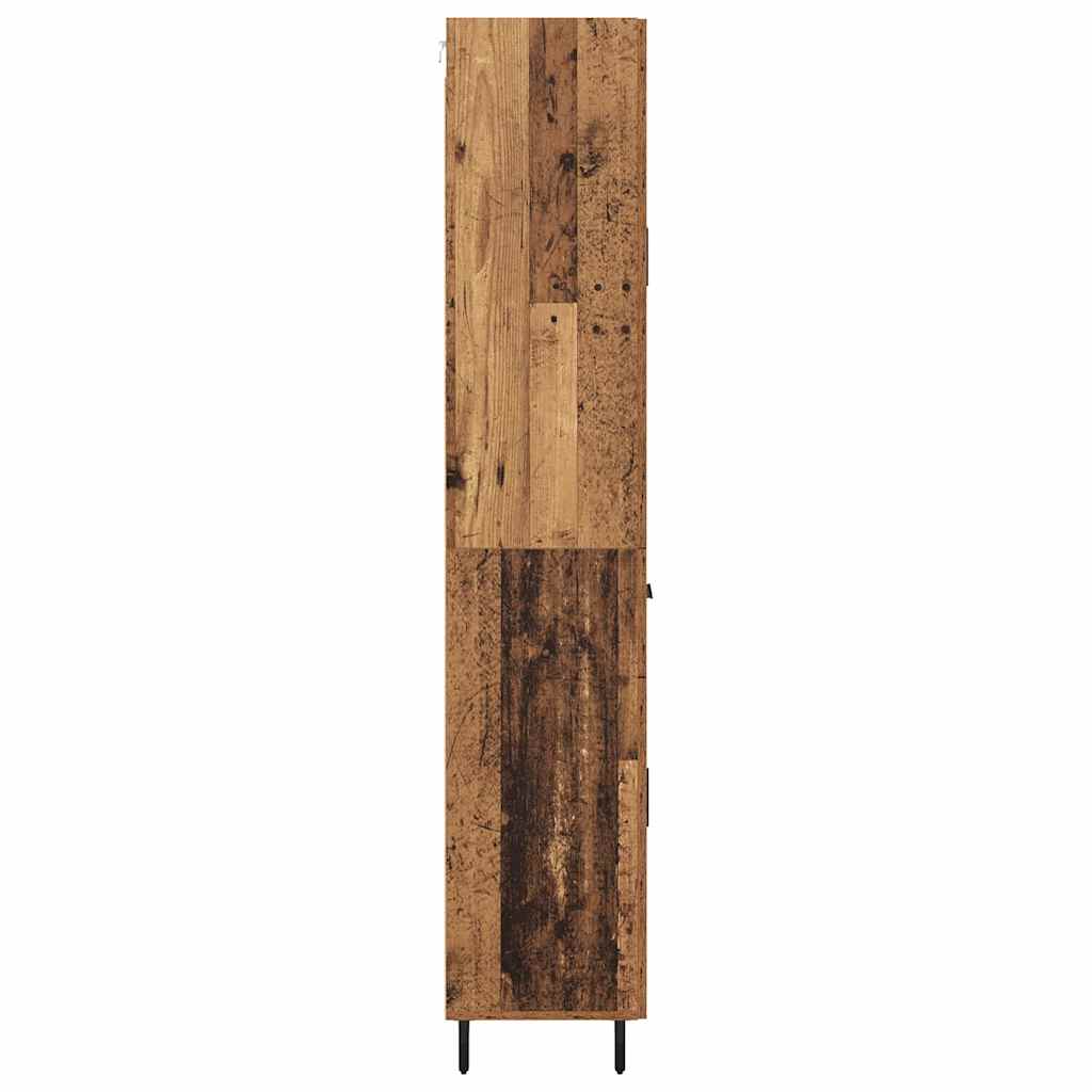 Highboard 2 stk. Gammelt træ 69,5 x 34 x 180 cm Konstrueret træ