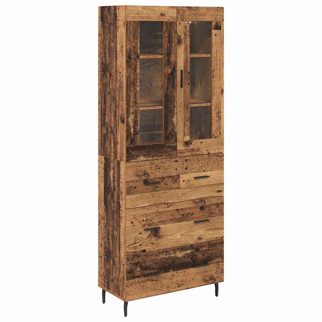 Highboard 2 stk. Gammelt træ 69,5 x 34 x 180 cm Konstrueret træ