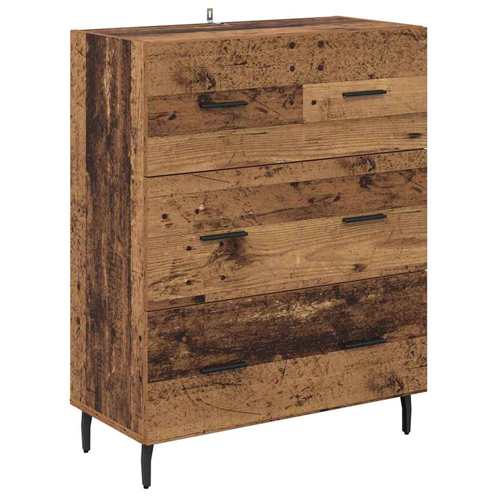 Highboard 2 stk. Gammelt træ 69,5 x 34 x 180 cm Konstrueret træ
