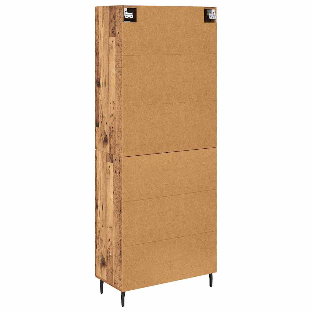 Highboard 2 stk. Gammelt træ 69,5 x 34 x 180 cm Konstrueret træ