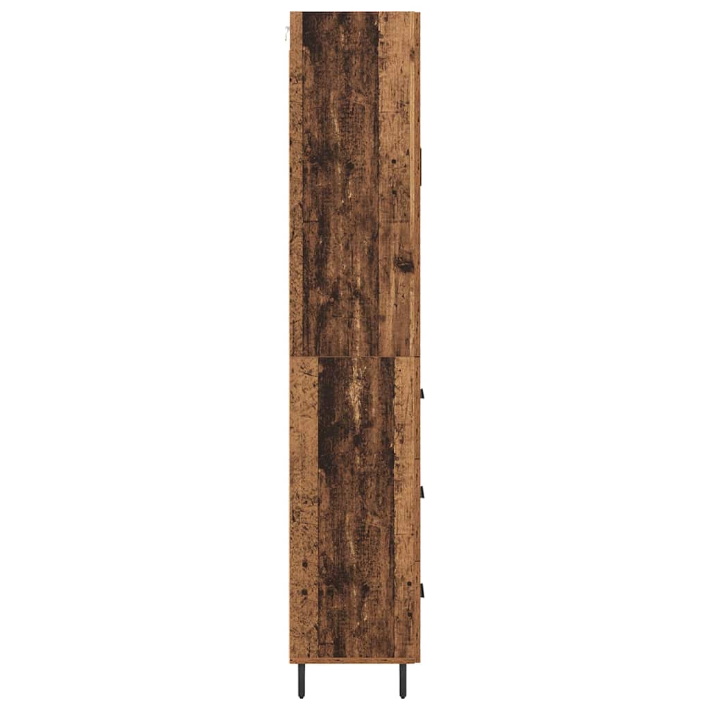 Highboard 2 stk. Gammelt træ 69,5 x 34 x 180 cm Konstrueret træ