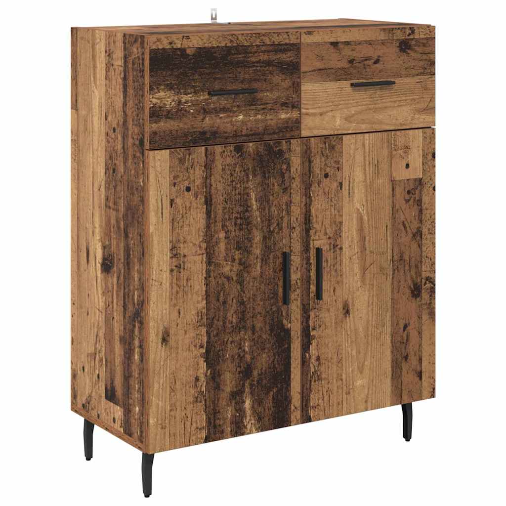 Highboard 2 stk. Gammelt træ 69,5 x 34 x 180 cm Konstrueret træ