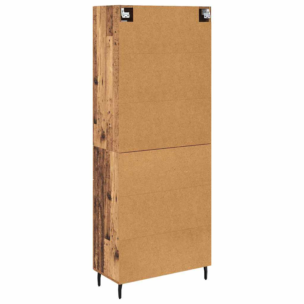 Highboard 2 stk. Gammelt træ 69,5 x 34 x 180 cm Konstrueret træ