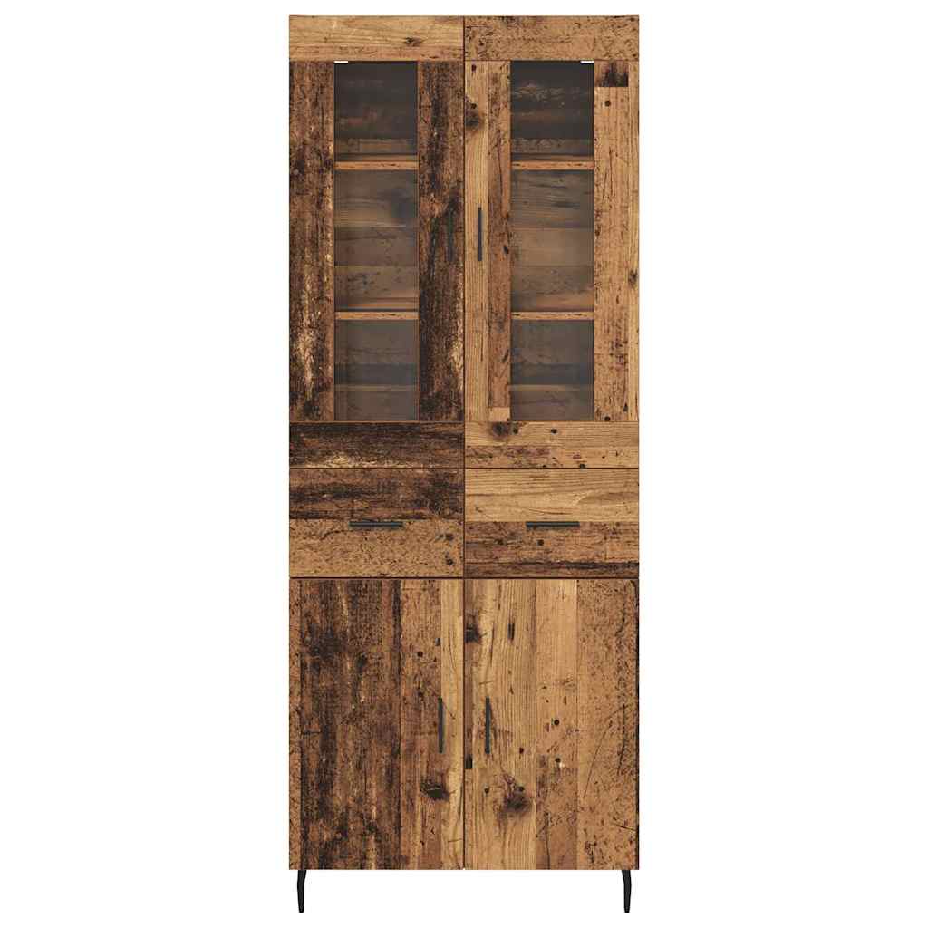 Highboard 2 stk. Gammelt træ 69,5 x 34 x 180 cm Konstrueret træ