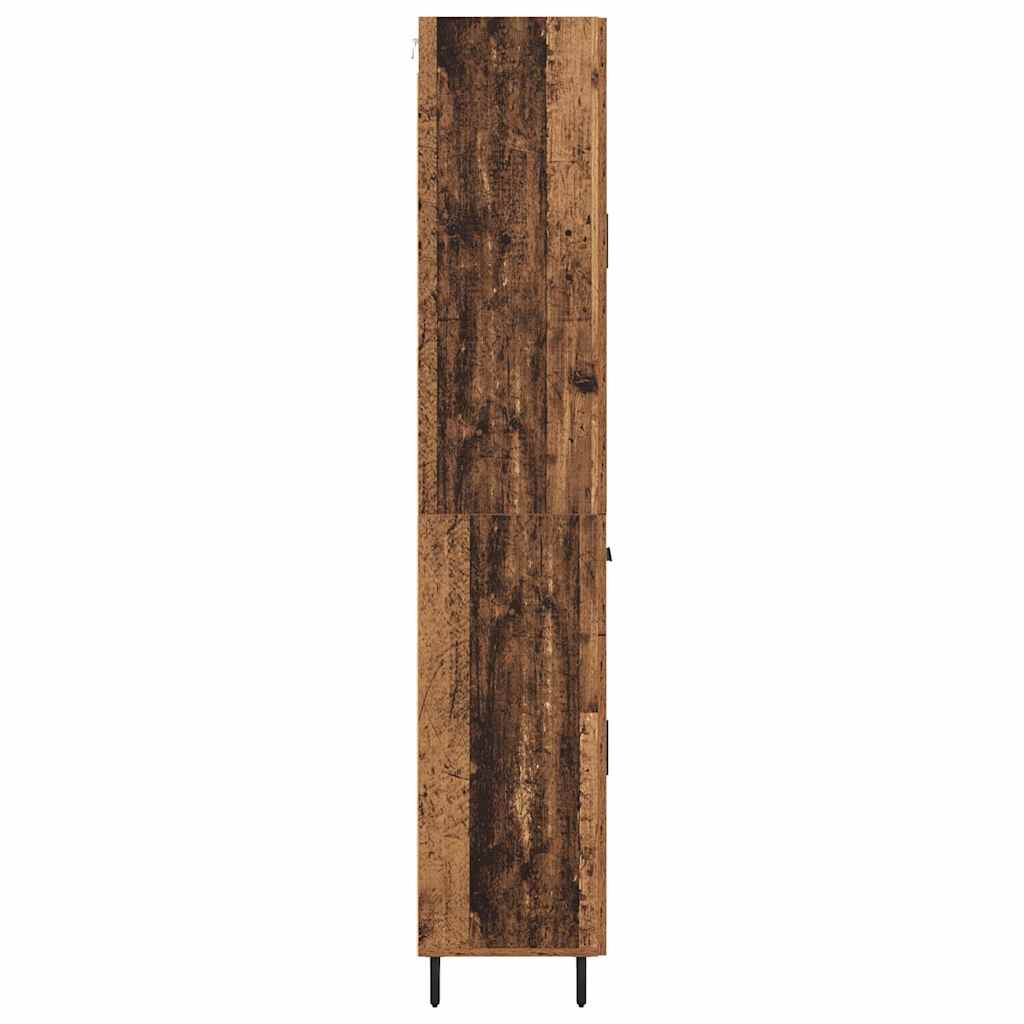 Highboard 2 stk. Gammelt træ 69,5 x 34 x 180 cm Konstrueret træ