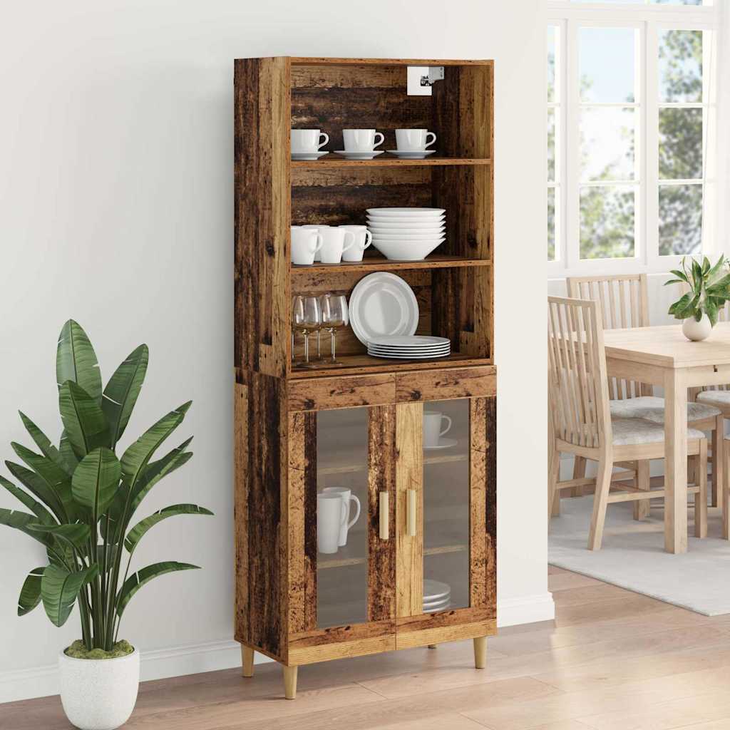 Highboard Gammelt træ 69,5 x 32,5 x 180 cm Konstrueret træ
