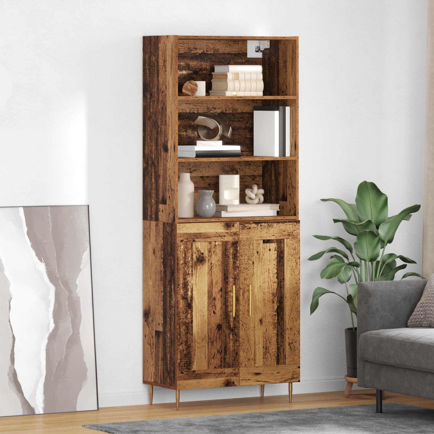 Highboard Gammelt træ 69,5 x 34 x 180 cm Konstrueret træ