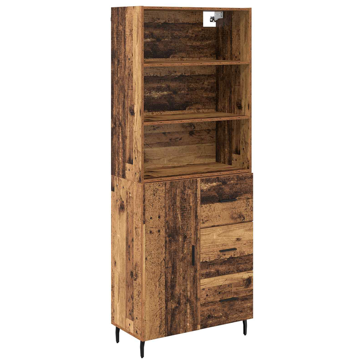 Highboard 2 stk. Gammelt træ 69,5 x 32,5 x 180 cm