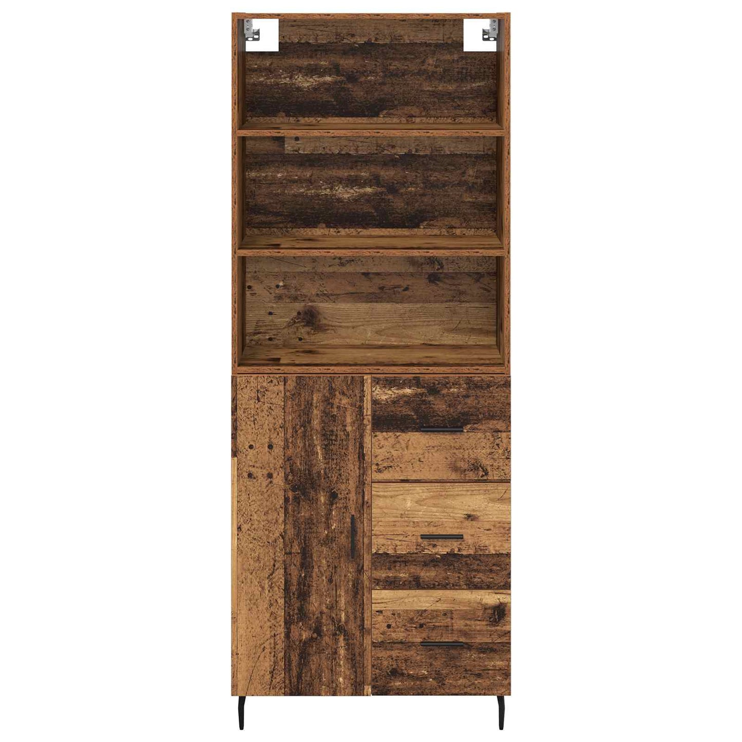 Highboard 2 stk. Gammelt træ 69,5 x 32,5 x 180 cm