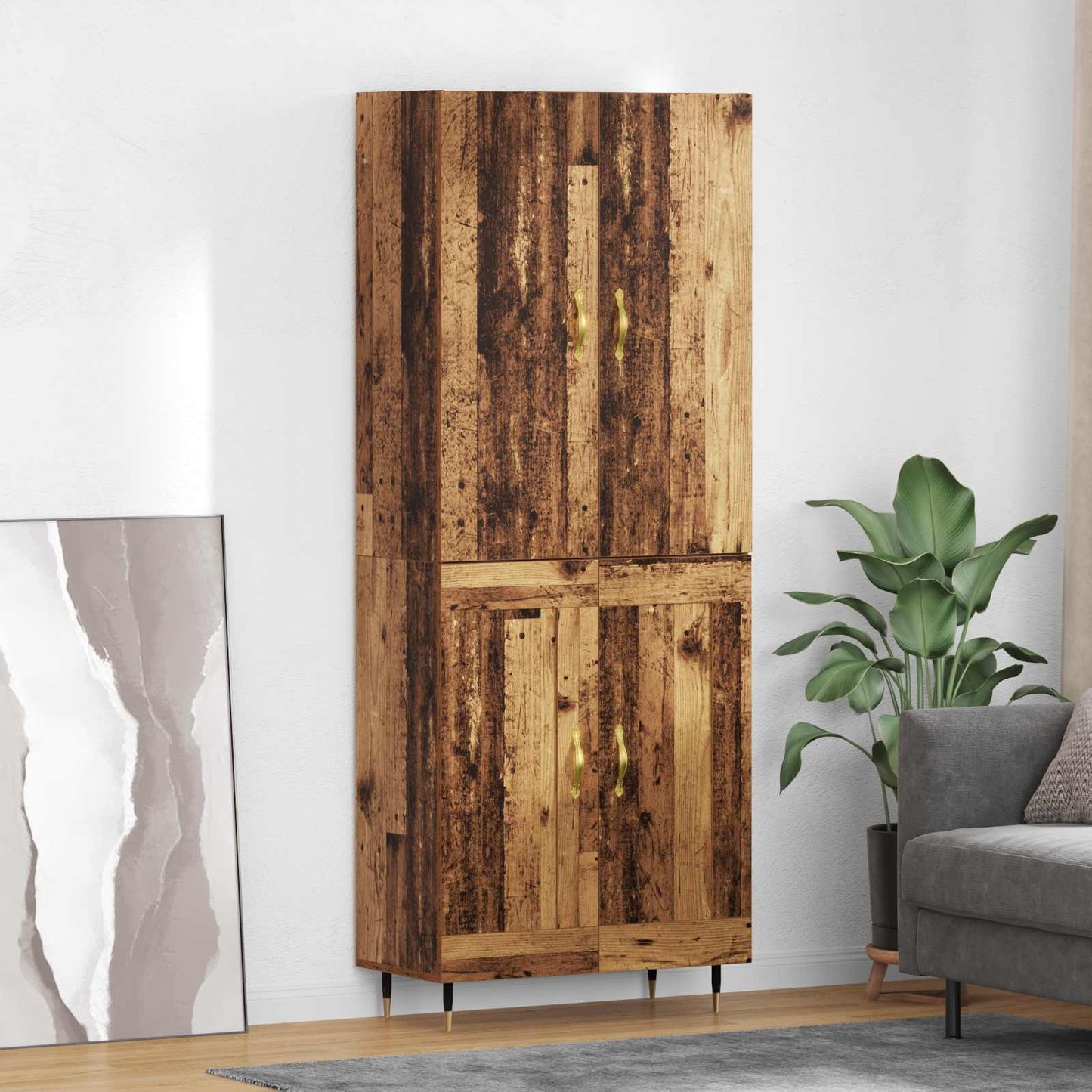 Highboard Gammelt træ 69,5 x 34 x 180 cm Konstrueret træ