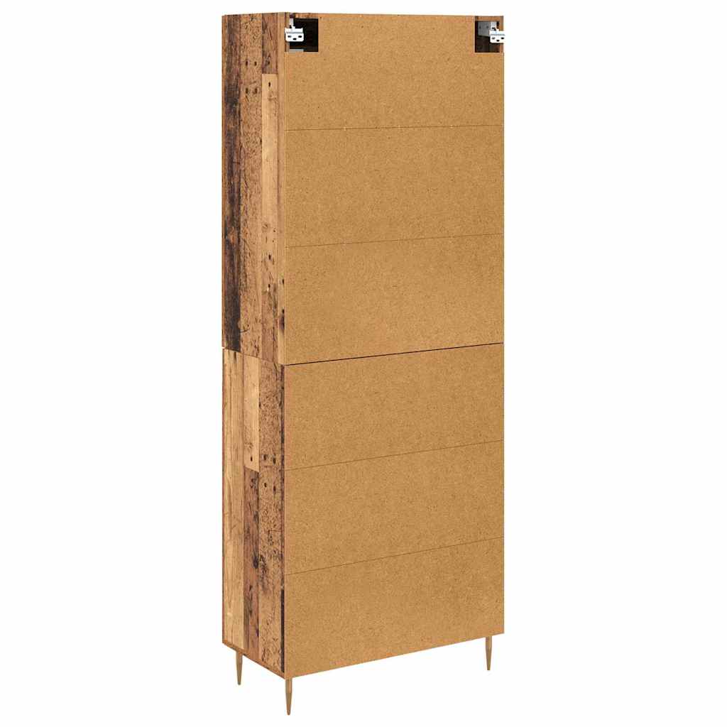 Highboard 2 stk. Gammelt træ 69,5 x 34 x 180 cm Konstrueret træ