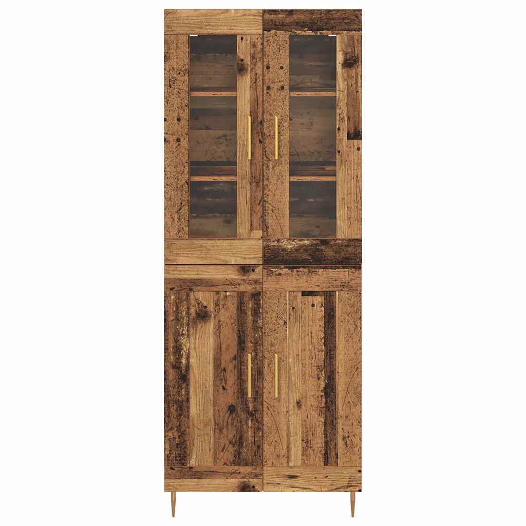 Highboard 2 stk. Gammelt træ 69,5 x 34 x 180 cm Konstrueret træ