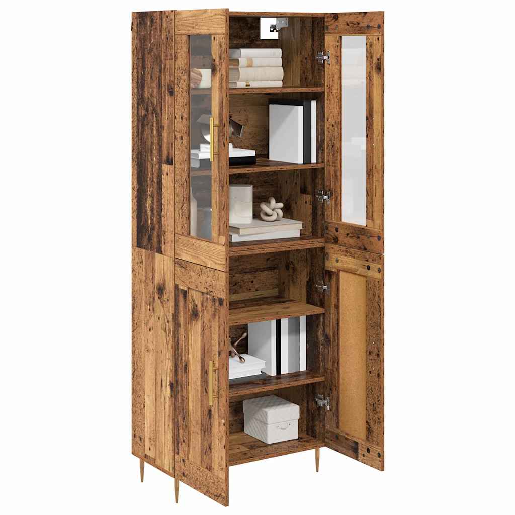 Highboard 2 stk. Gammelt træ 69,5 x 34 x 180 cm Konstrueret træ