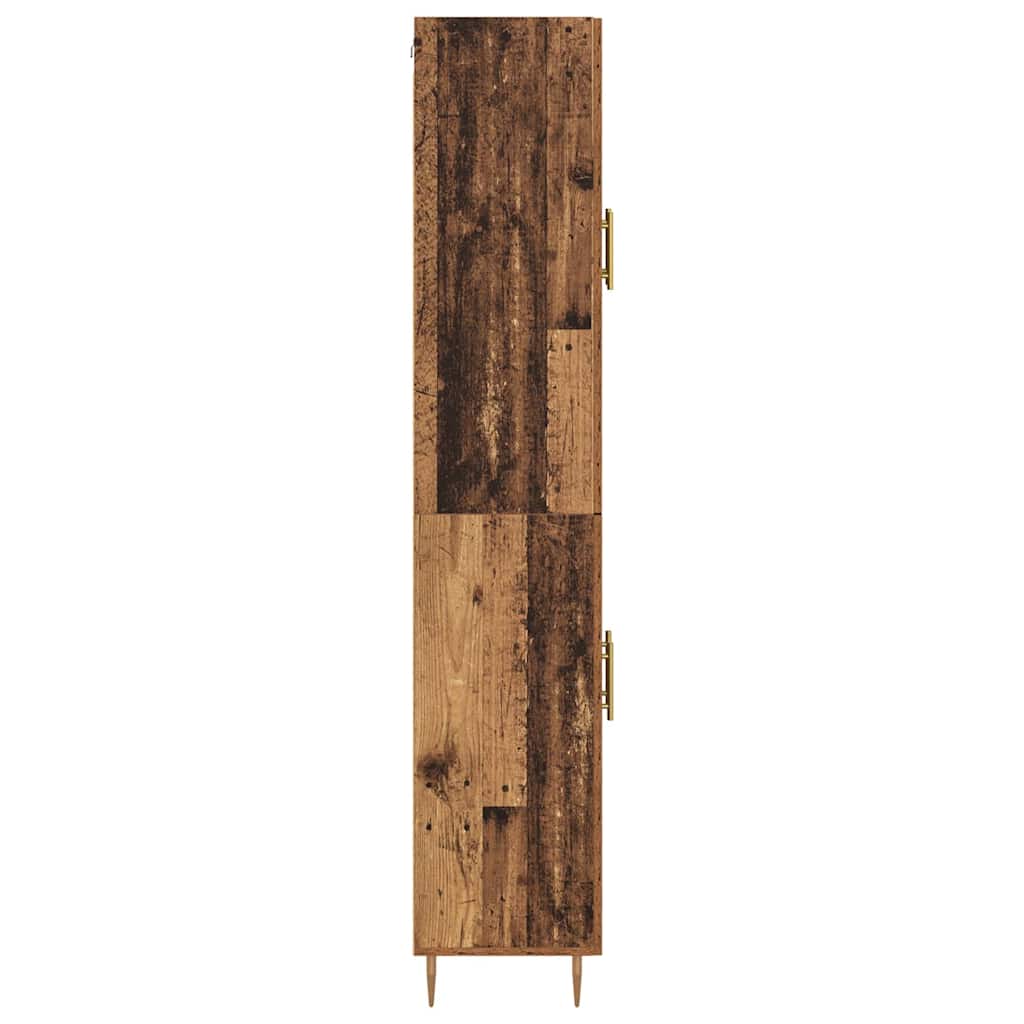 Highboard 2 stk. Gammelt træ 69,5 x 34 x 180 cm Konstrueret træ