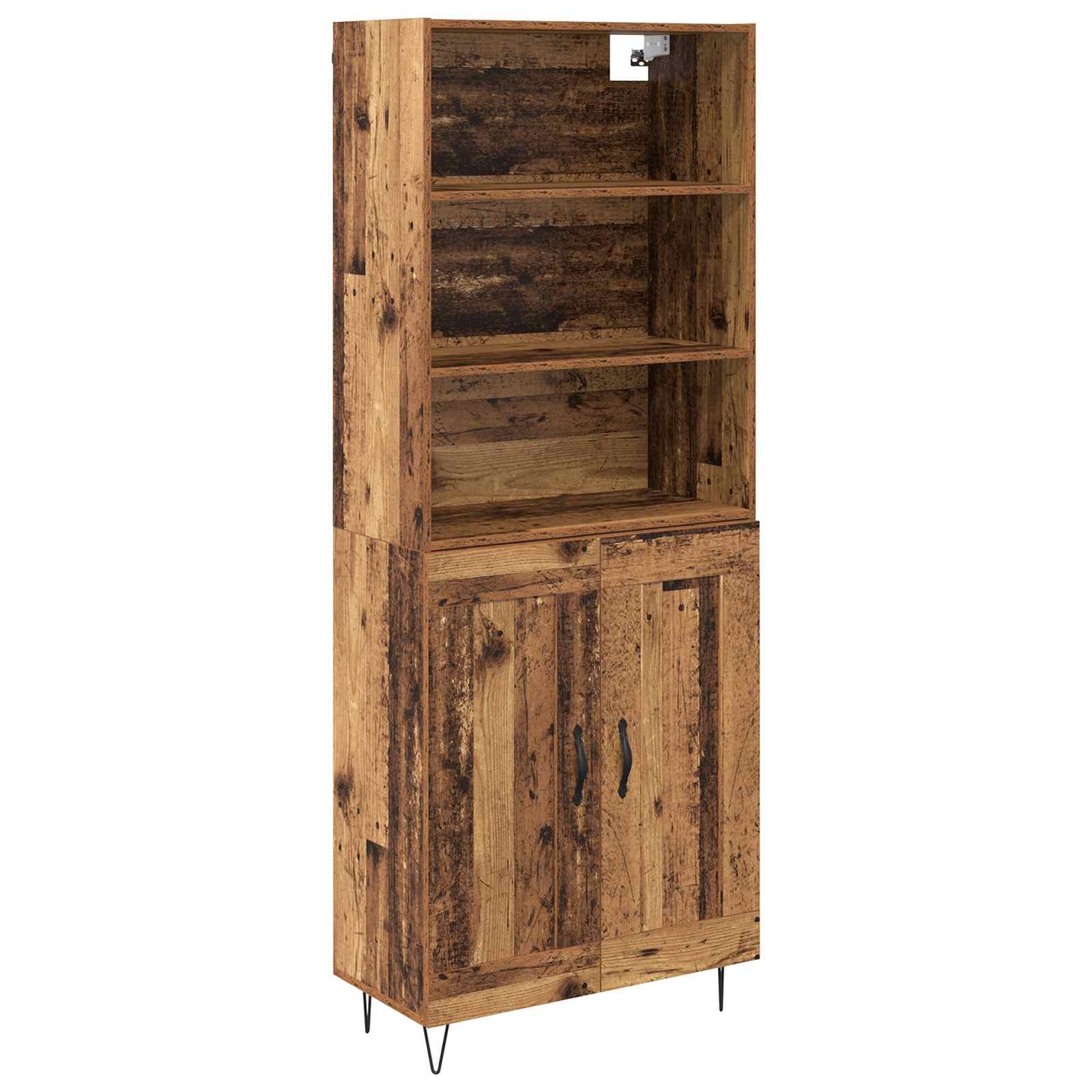 Highboard 2 stk. Gammelt træ 69,5 x 34 x 180 cm