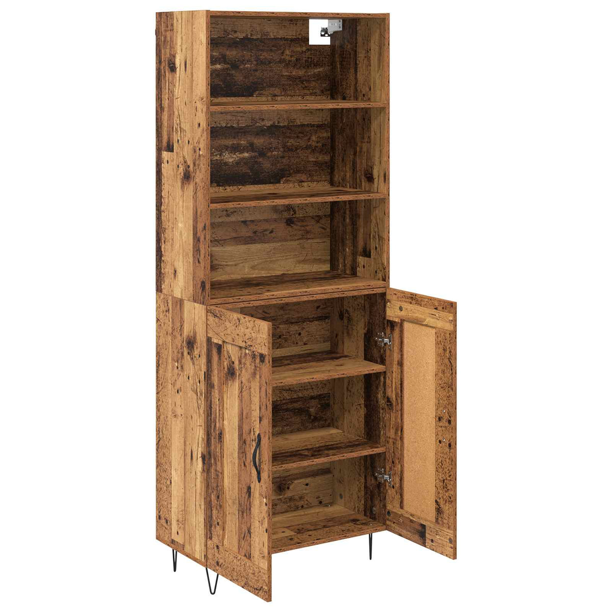 Highboard 2 stk. Gammelt træ 69,5 x 34 x 180 cm