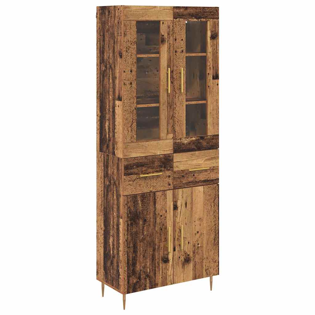 Highboard 2 stk. Gammelt træ 69,5 x 34 x 180 cm Konstrueret træ