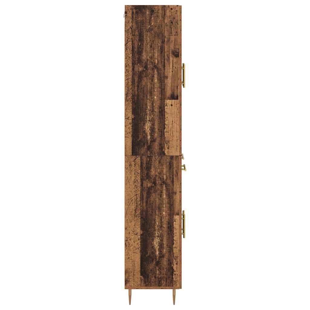 Highboard 2 stk. Gammelt træ 69,5 x 34 x 180 cm Konstrueret træ