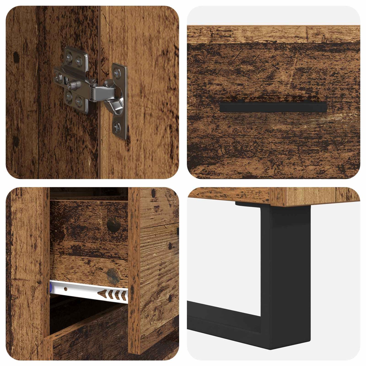 Highboard 2 stk. Gammelt træ 69,5 x 34 x 180 cm