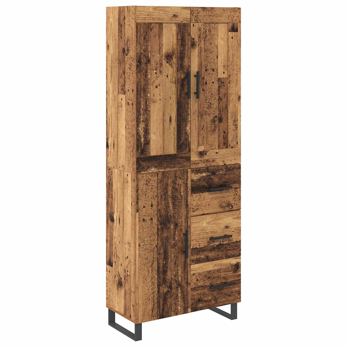 Highboard 2 stk. Gammelt træ 69,5 x 34 x 180 cm