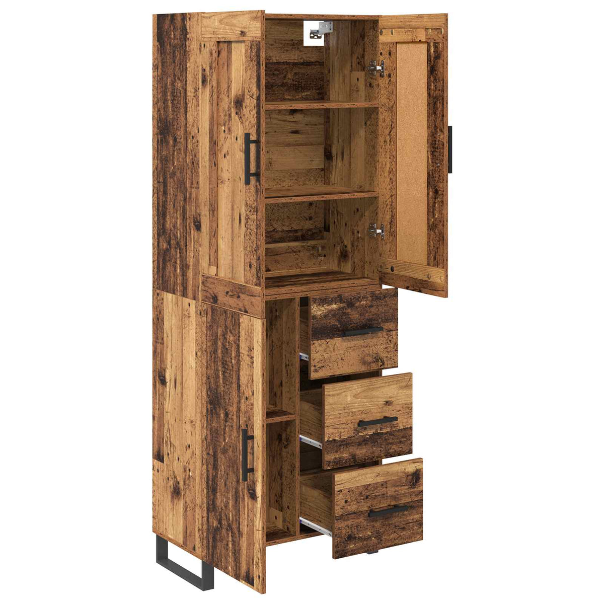 Highboard 2 stk. Gammelt træ 69,5 x 34 x 180 cm