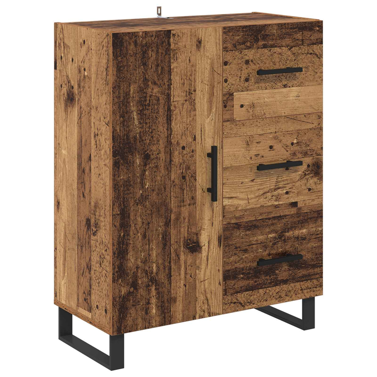 Highboard 2 stk. Gammelt træ 69,5 x 34 x 180 cm