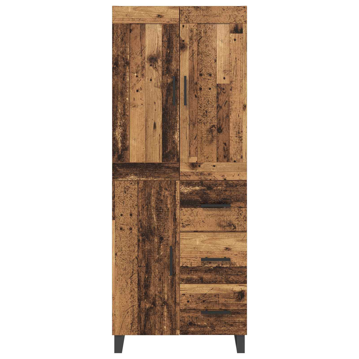 Highboard 2 stk. Gammelt træ 69,5 x 34 x 180 cm