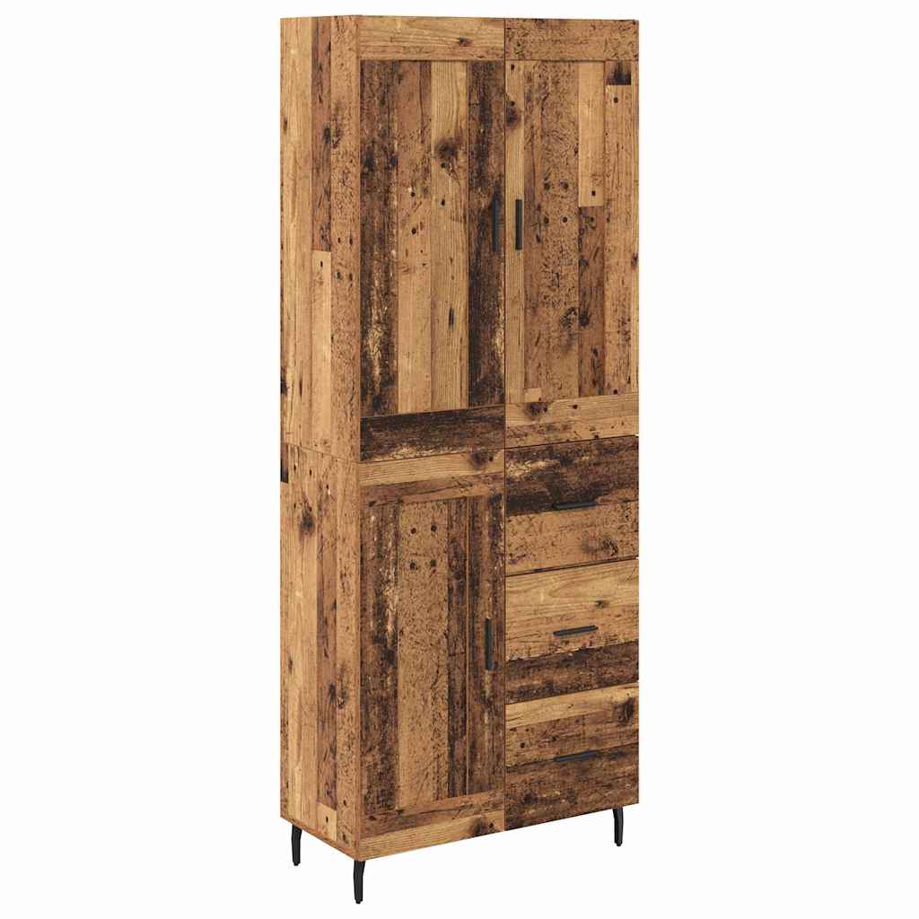 Highboard 2 stk. Gammelt træ 69,5 x 34 x 180 cm Konstrueret træ