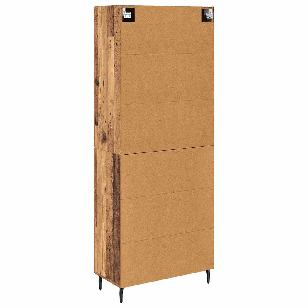 Highboard 2 stk. Gammelt træ 69,5 x 34 x 180 cm Konstrueret træ