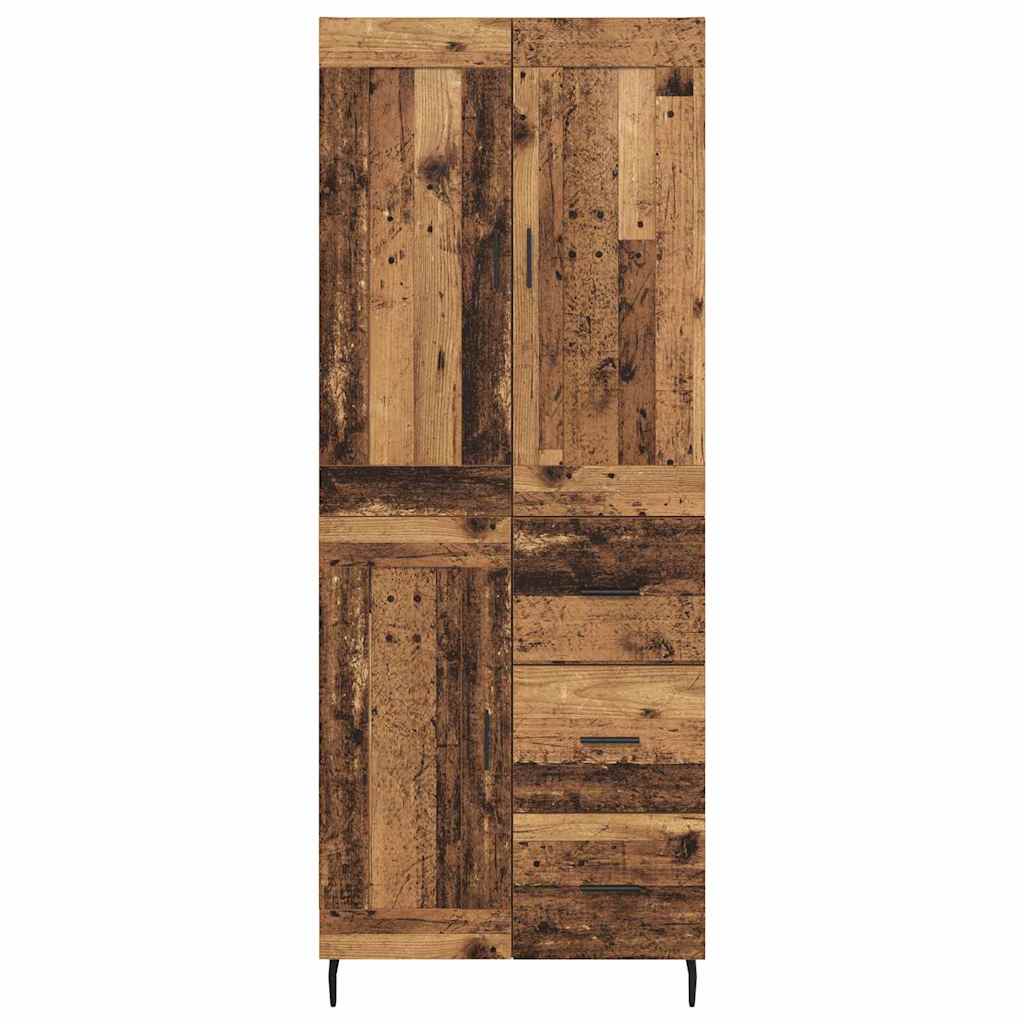 Highboard 2 stk. Gammelt træ 69,5 x 34 x 180 cm Konstrueret træ