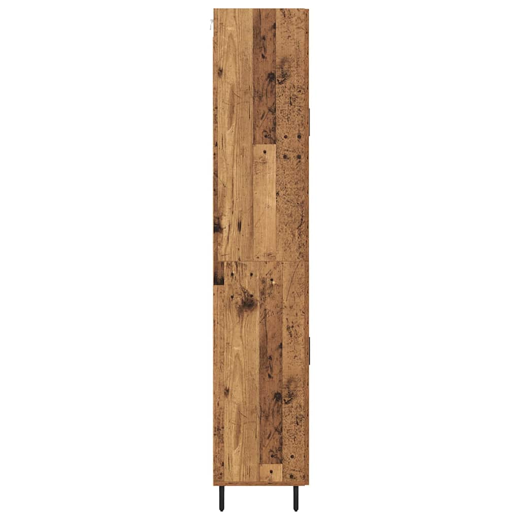 Highboard 2 stk. Gammelt træ 69,5 x 34 x 180 cm Konstrueret træ