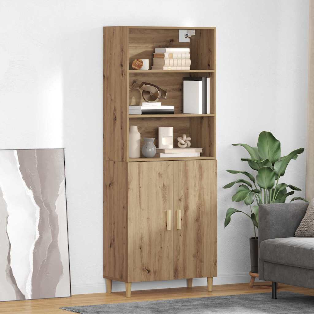 Highboard Artisan Egetræ 69,5 x 32,5 x 180 cm Konstrueret træ