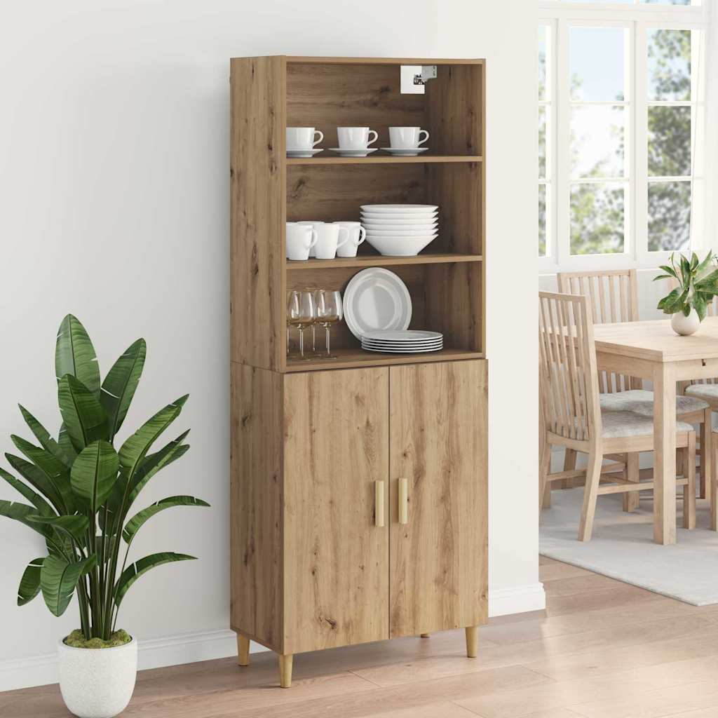 Highboard Artisan Egetræ 69,5 x 32,5 x 180 cm Konstrueret træ