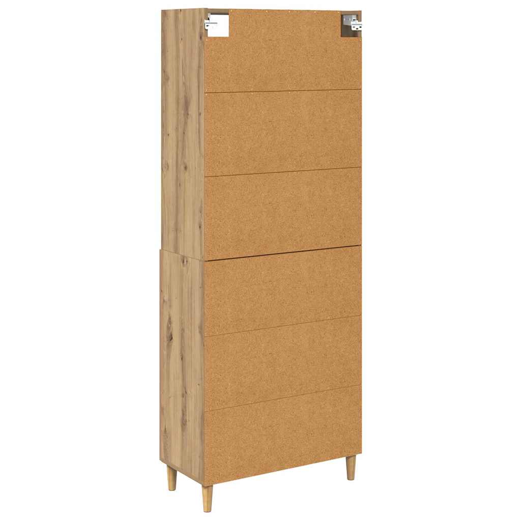 Highboard Artisan Egetræ 69,5 x 32,5 x 180 cm Konstrueret træ