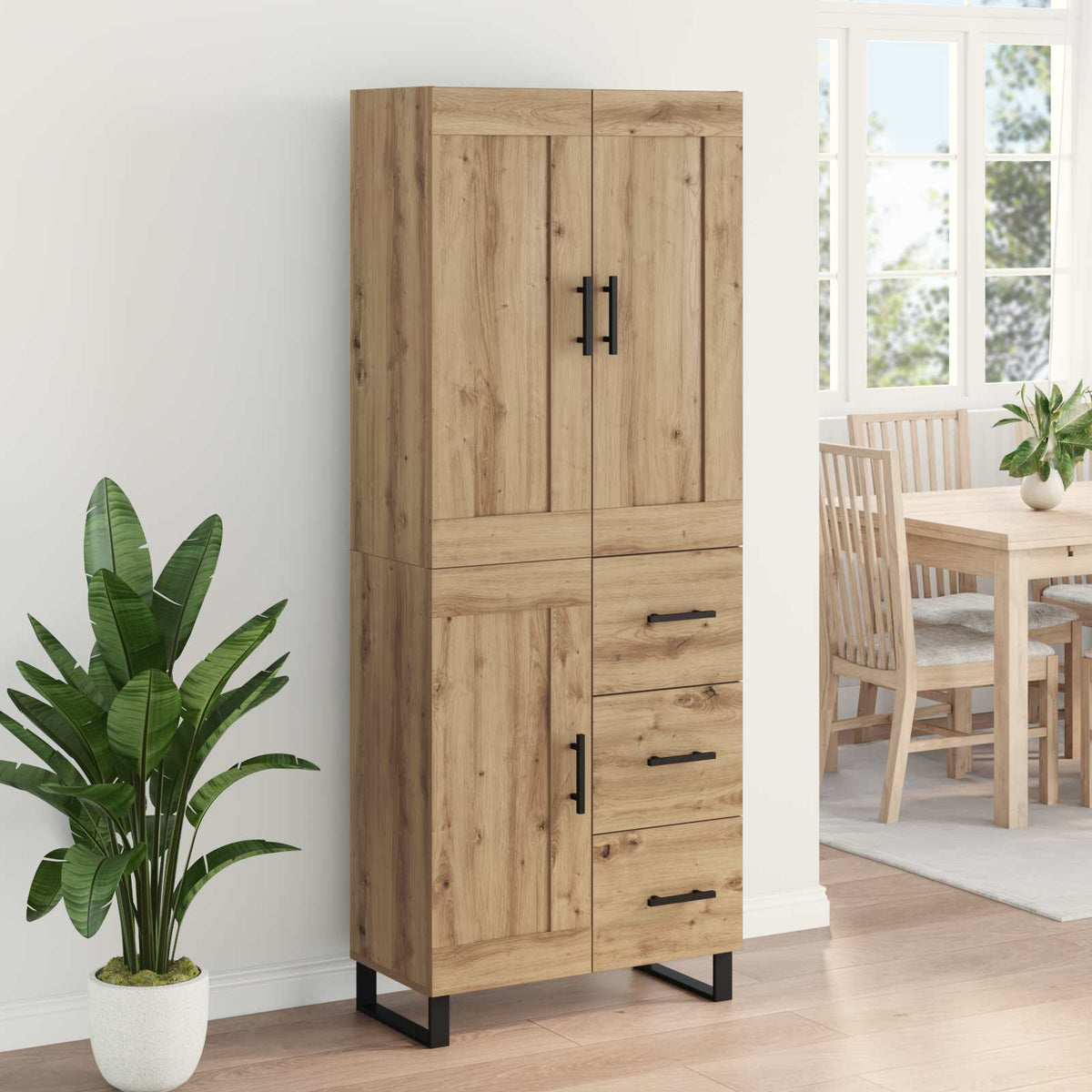 Highboard 2 stk. Artisan Egetræ 69,5 x 34 x 180 cm