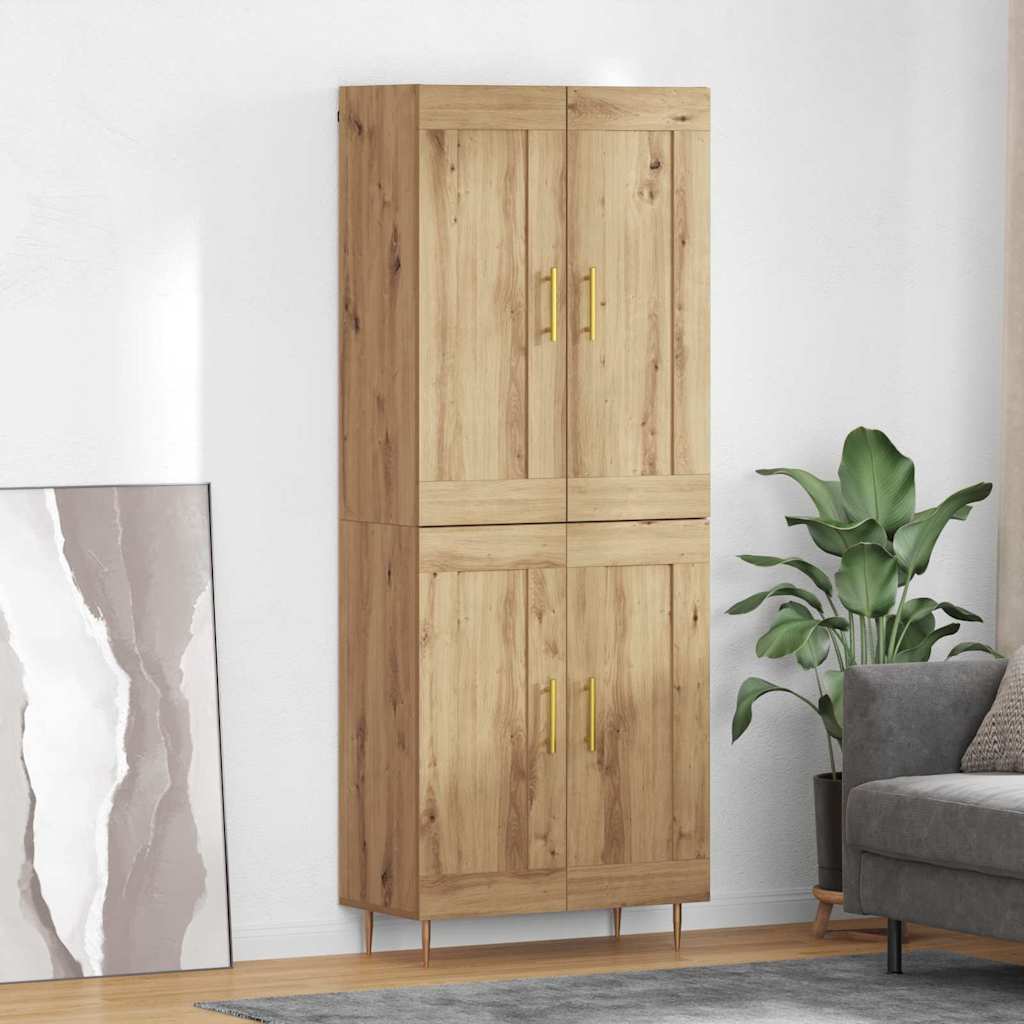 Highboard Artisan Egetræ 69,5 x 34 x 180 cm Konstrueret træ
