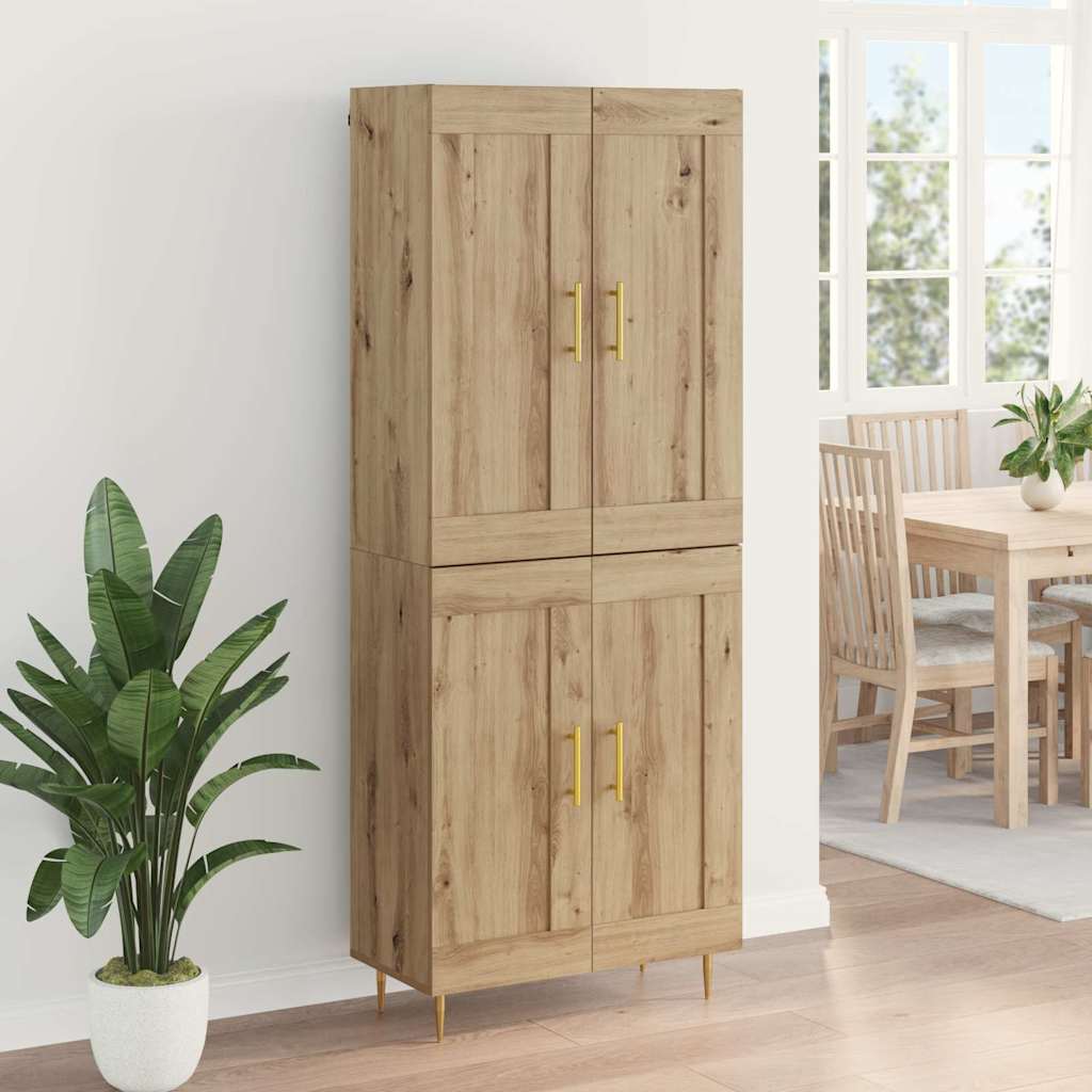 Highboard Artisan Egetræ 69,5 x 34 x 180 cm Konstrueret træ