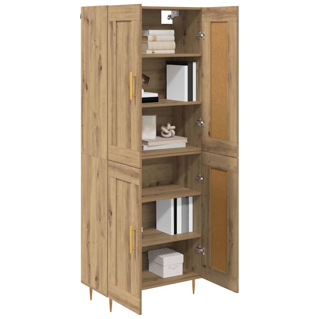 Highboard Artisan Egetræ 69,5 x 34 x 180 cm Konstrueret træ