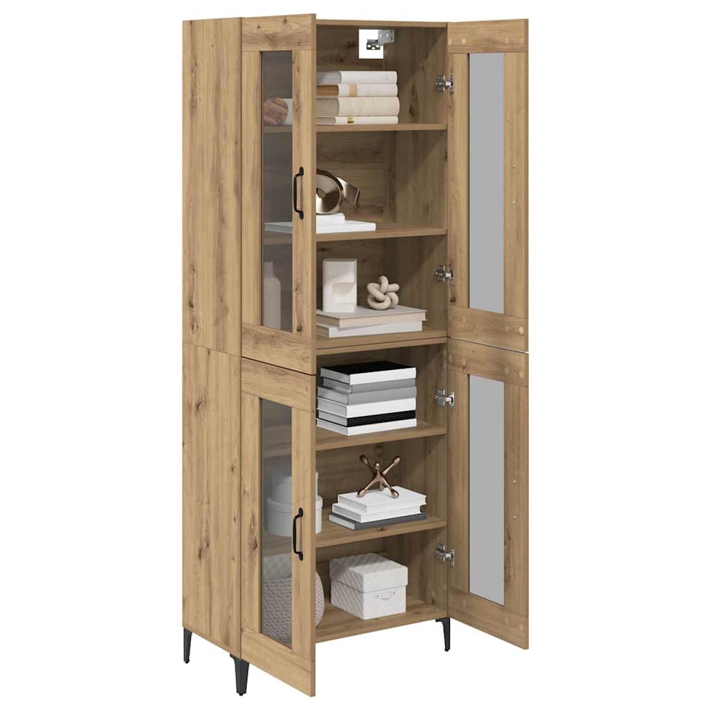 Highboard Artisan Egetræ 69,5 x 34 x 180 cm Konstrueret træ