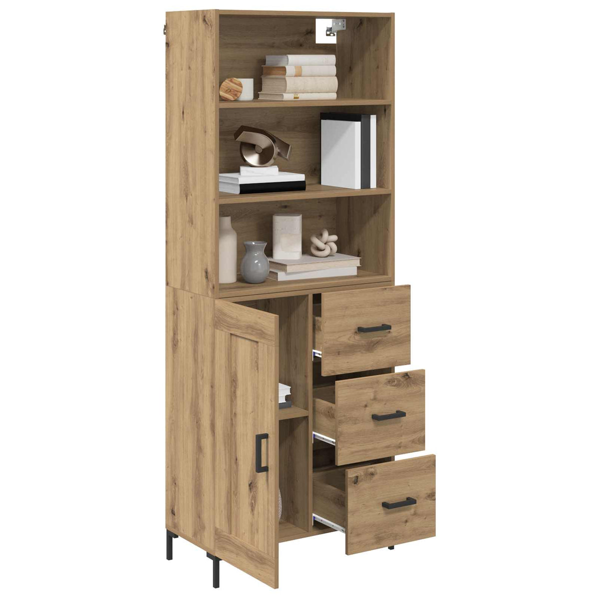 Highboard Artisan Egetræ 69,5 x 34 x 180 cm Konstrueret træ