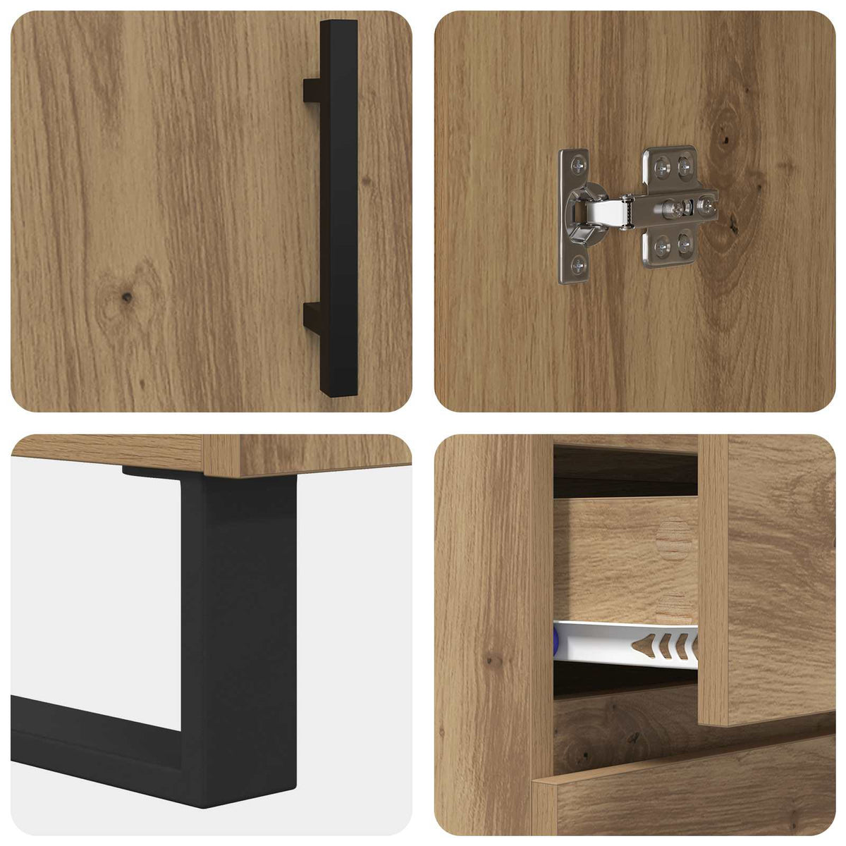 Highboard 2 stk. Artisan Egetræ 69,5 x 34 x 180 cm