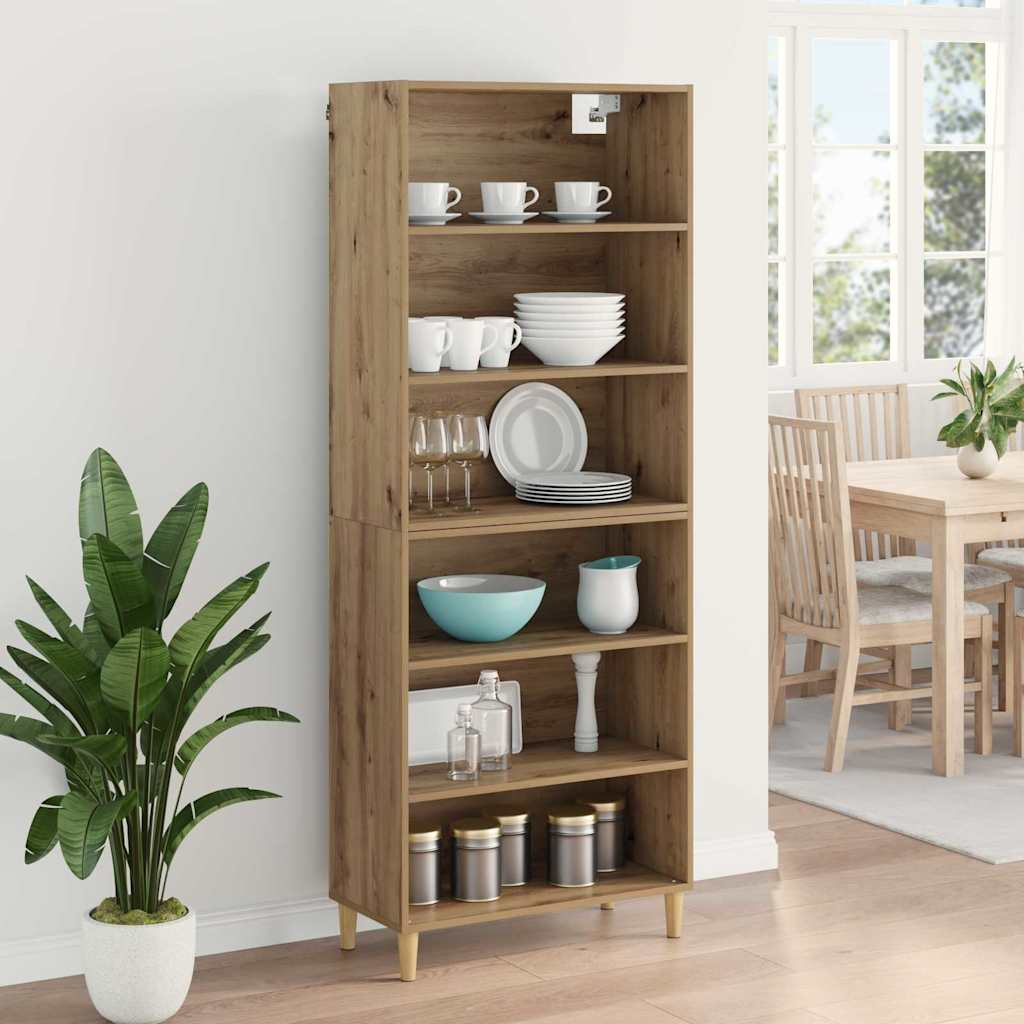 Highboard Artisan Egetræ 69,5 x 32,5 x 180 cm Konstrueret træ