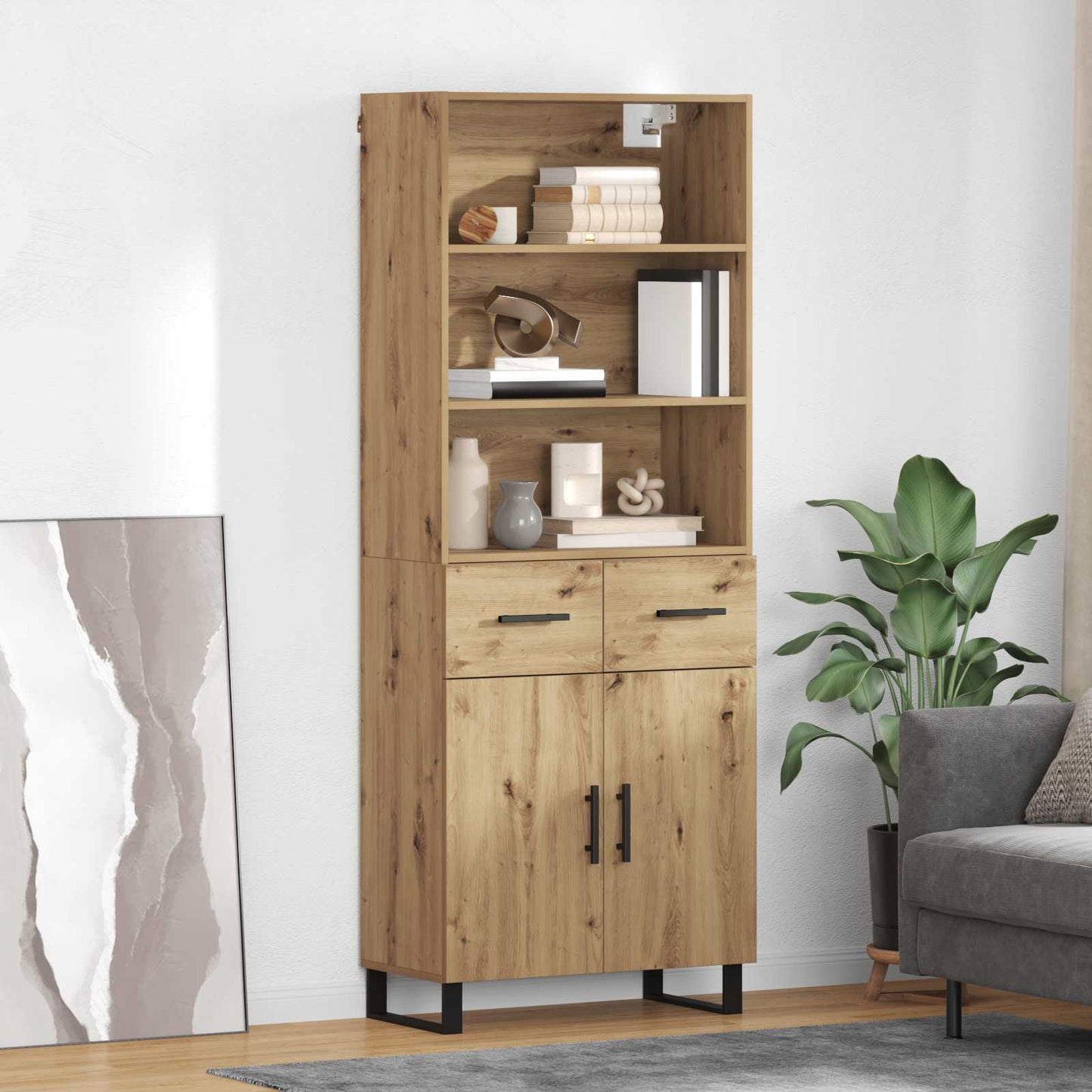 Highboard 2 stk. Artisan Egetræ 69,5 x 34 x 180 cm