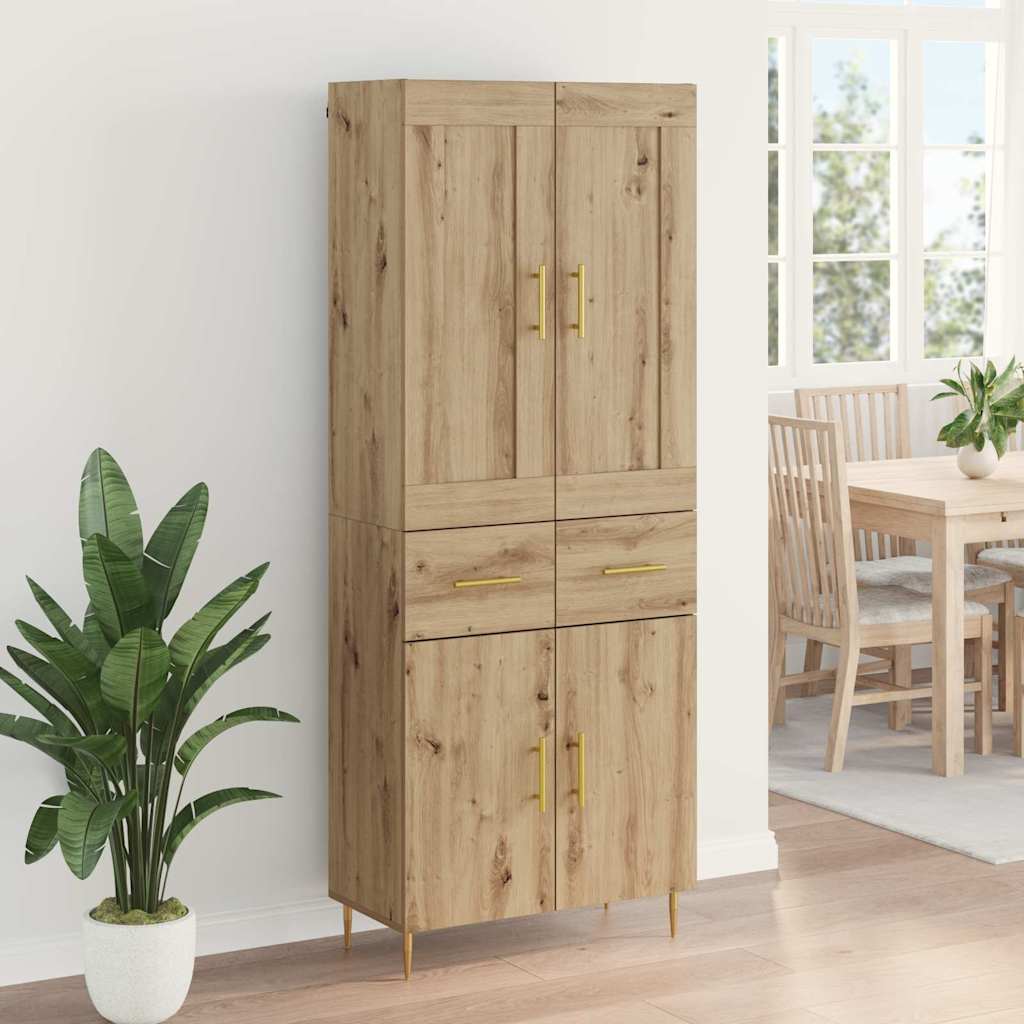 Highboard Artisan Egetræ 69,5 x 34 x 180 cm Konstrueret træ