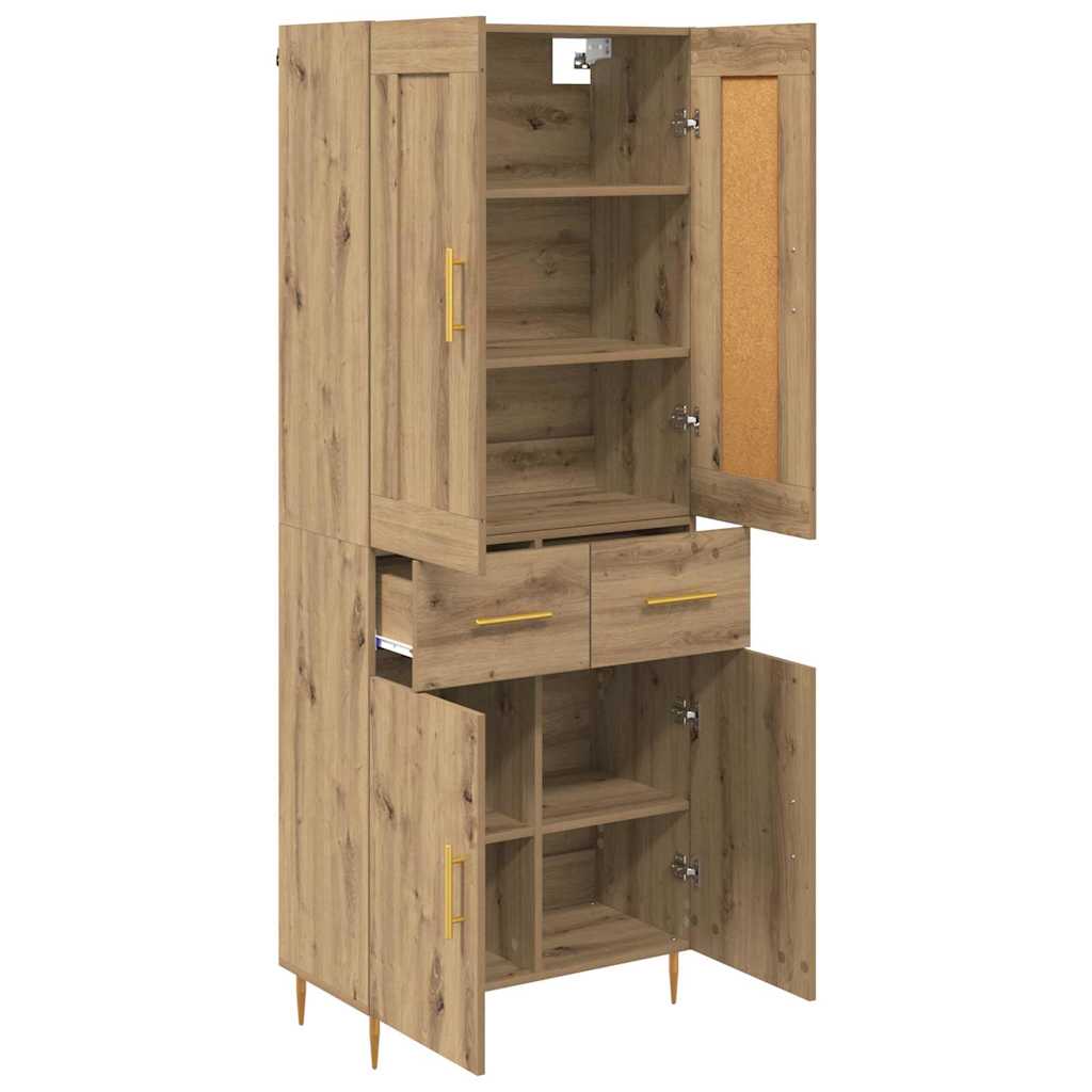 Highboard Artisan Egetræ 69,5 x 34 x 180 cm Konstrueret træ
