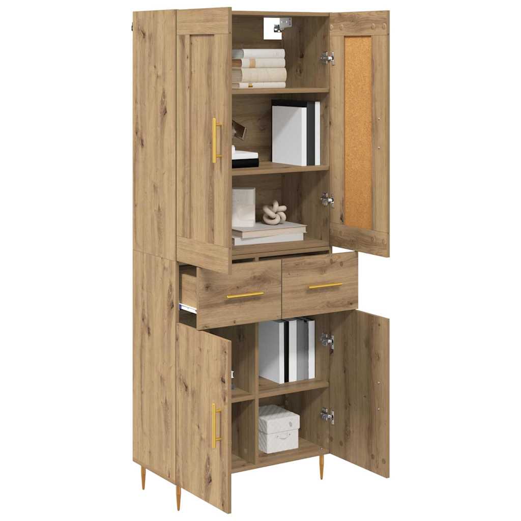 Highboard Artisan Egetræ 69,5 x 34 x 180 cm Konstrueret træ